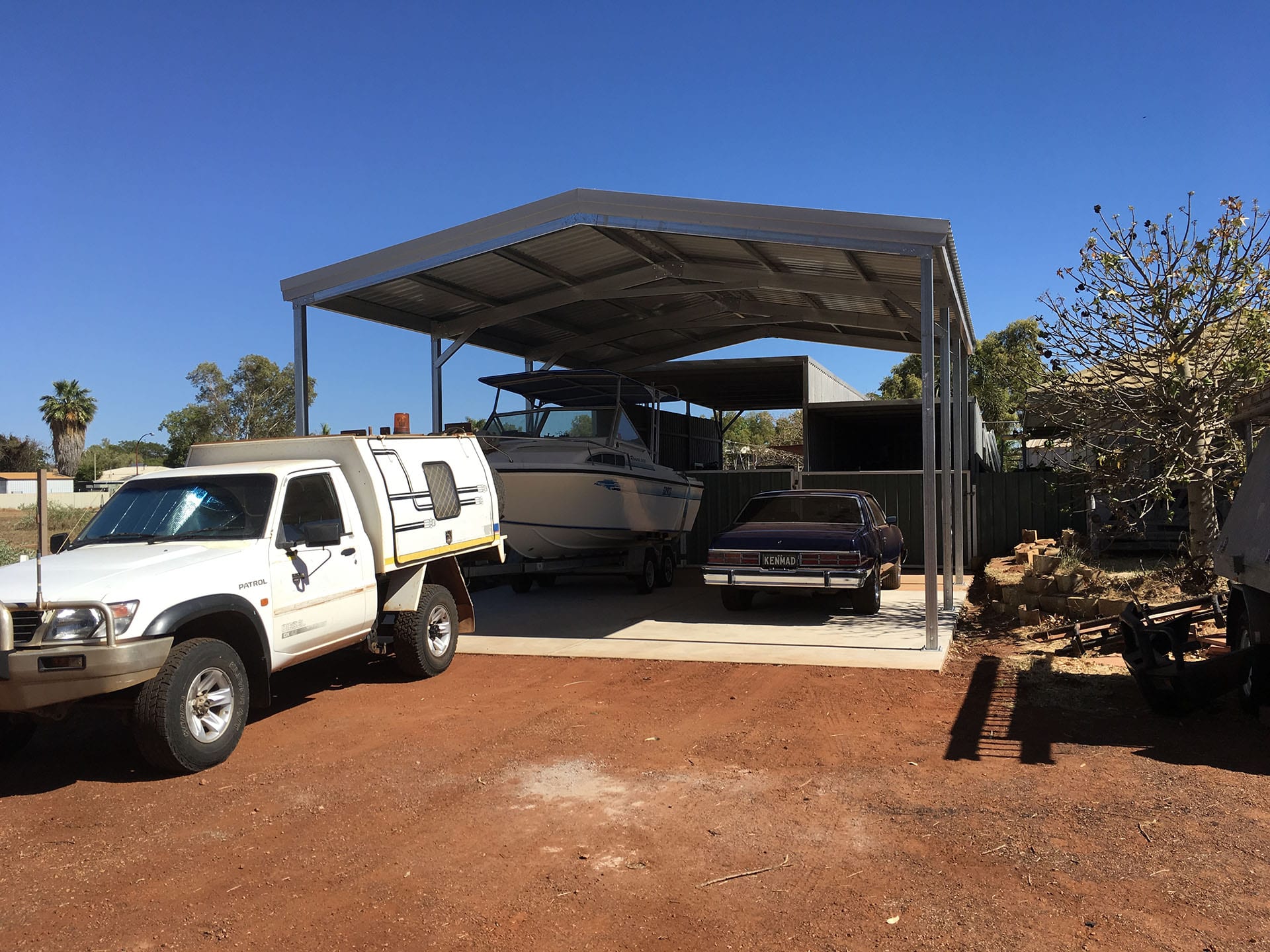 Boat and car port pilbara sheds